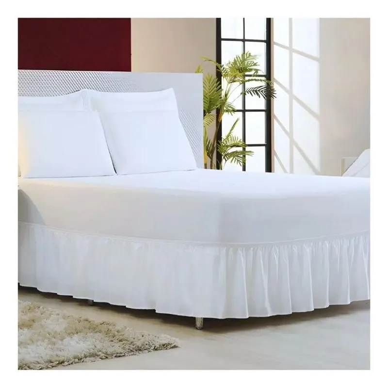 Saia Box Para Cama Casal Com Elástico A Volta Branco