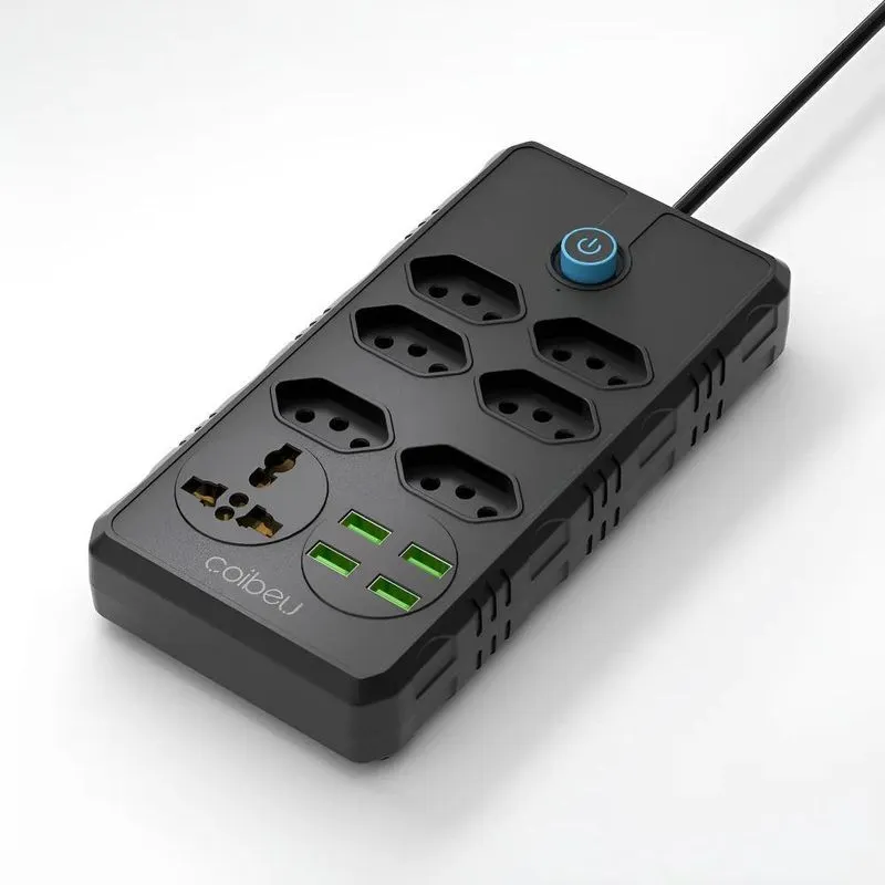 Extensão Elétrica 7 Tomadas 4 Usb Régua Bivol Branco 110v/22