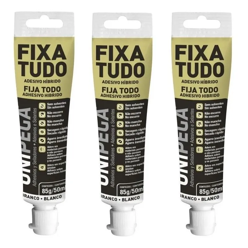 Kit 3 Cola Fixa Tudo Alto Poder De Adesão Debaixo D'água 80g