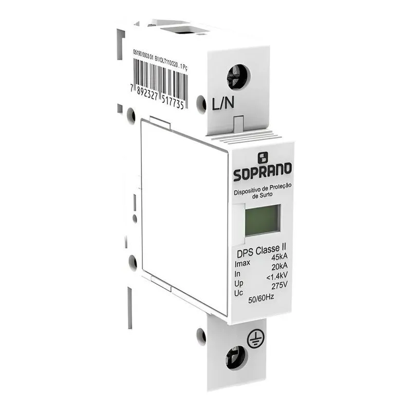 Dispositivo Protetor De Surto 1 Polo 45ka - Dps Soprano