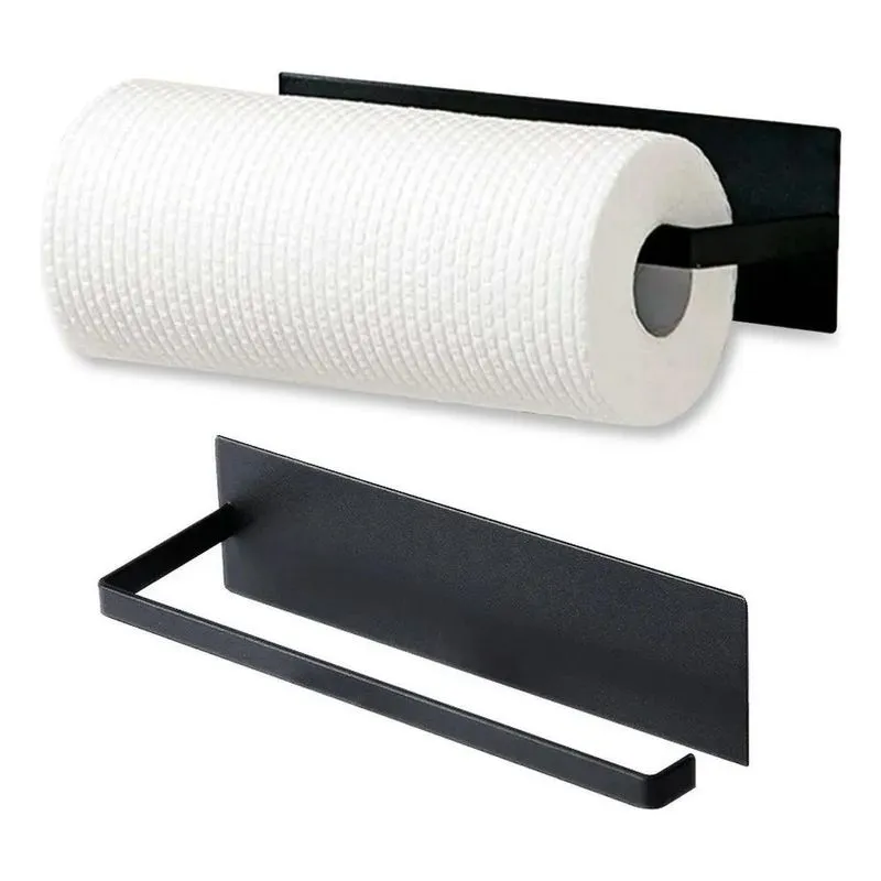 Suporte Papel Toalha Aço Multiuso Parede Com Adesivo Coz Pre