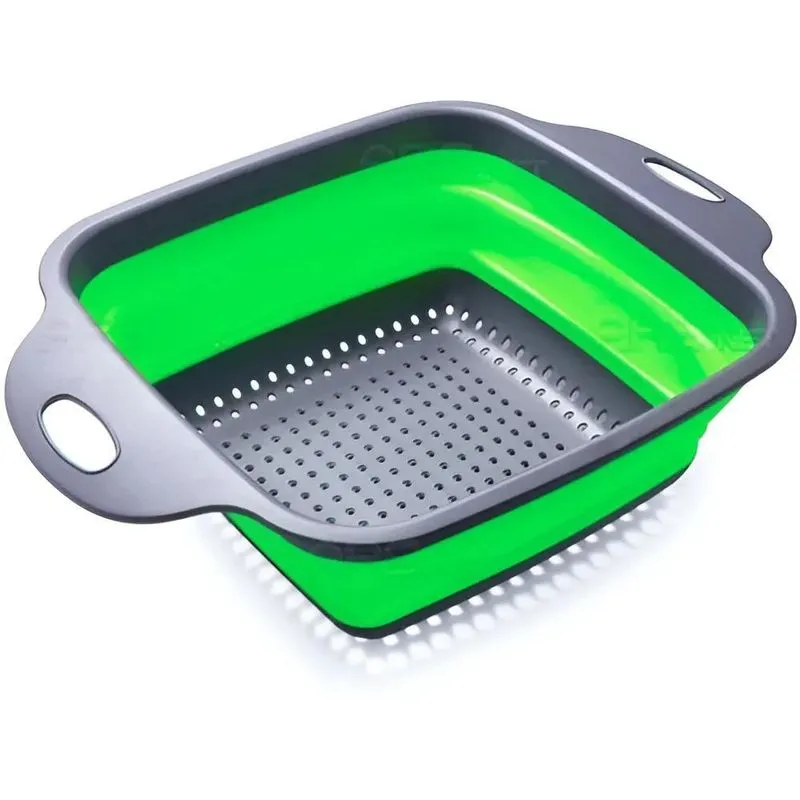 Escorredor Silicone Alimentos Retrátil Dobrável Escorredor