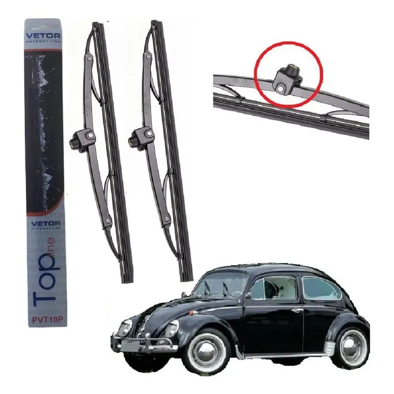 10x Kit Palhetas Limpador Para-brisa Fusca 53 A 75 Fixa Par