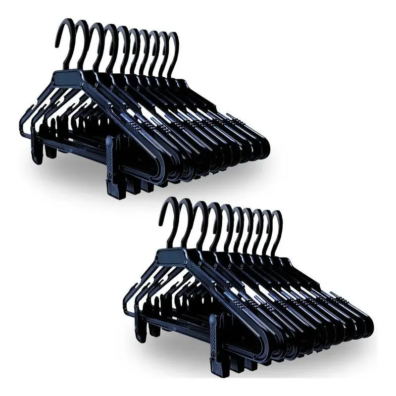 10x Cabide Com Presilha Calça Saia Adulto Reforçado Kit 20
