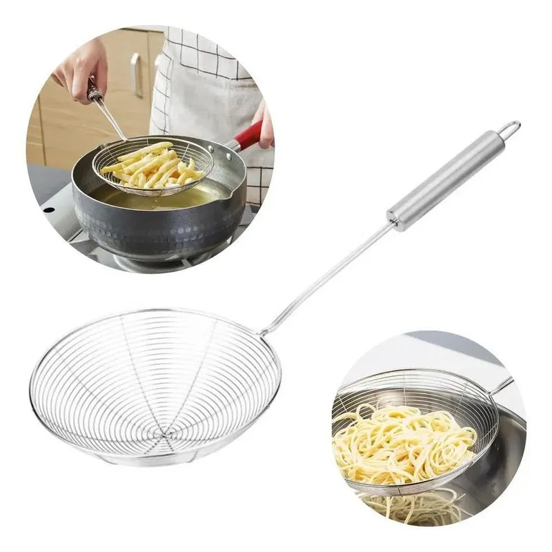 Escumadeira Fritura Aço Inox Batata Pastel Peixe Utensilio