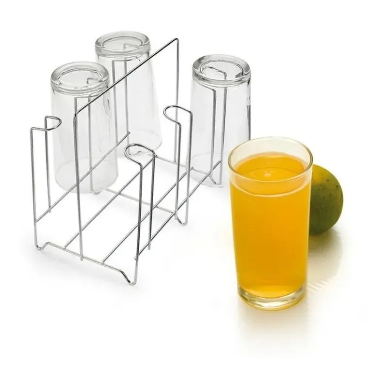 Escorredor Suporte Porta Copos Para 6 Copos Cozinha Mesa Pia