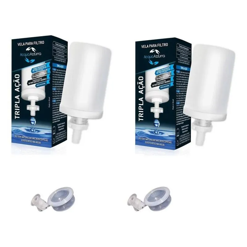 3x Kit 2 Velas Tripla Ação Filtro De Barro São João + 2 Boia