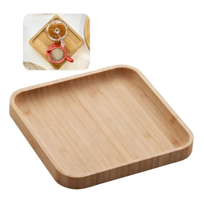 Bandeja De Bambu Square Quadrada Petisqueira Multiuso Lyor