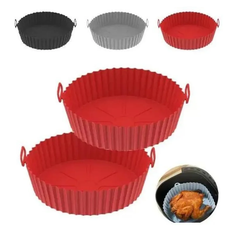 Forma Silicone Fritadeira Air Fryer Microondas Reutil Vermel