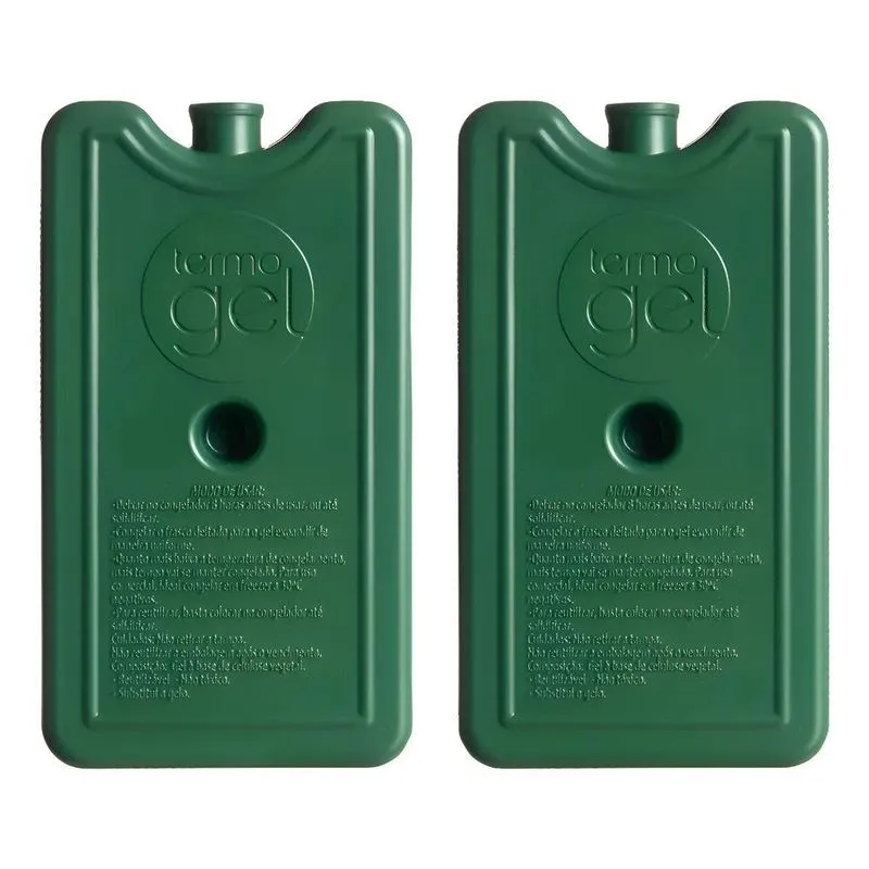 2 X Placa Gelo Artificial Reutilizável Rígido Termogel 400ml