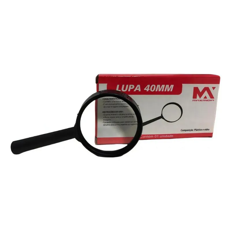 2x Lupa Lente De Vidro Resistente De Mão Cabo Lente Zoom 40m
