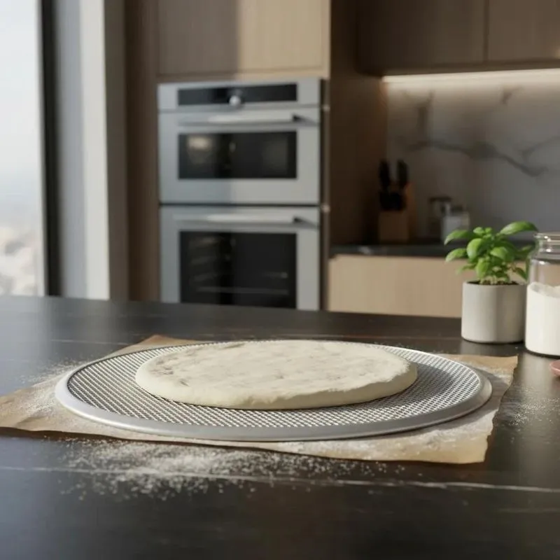 Tela Redonda Para Pizza 25cm Malha Grossa 7x15 Laminada - Al