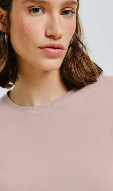 Blusa Cropped Hering Feminina - Rosa XG