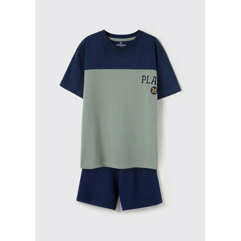 Conjunto Curto Infantil Menino Com Estampa - Azul 006