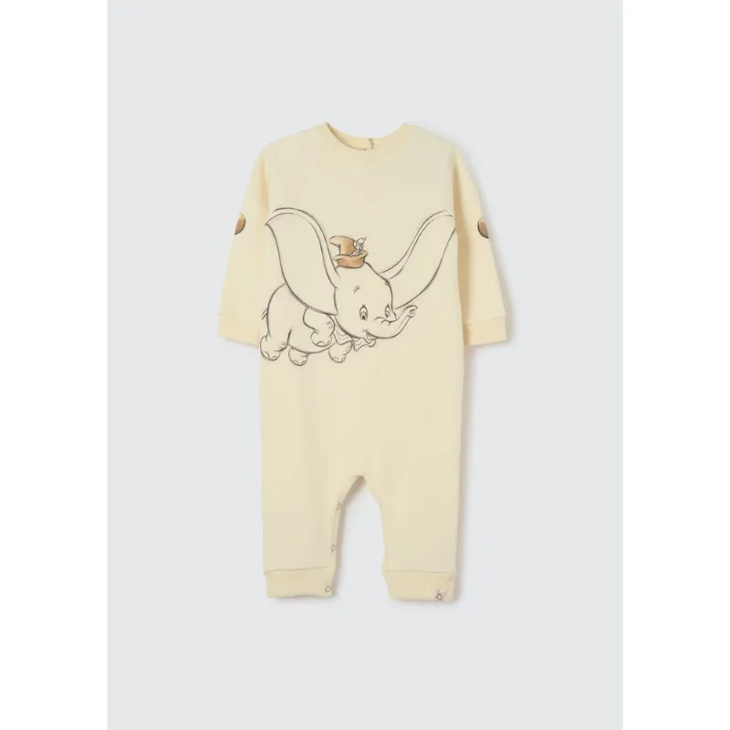 Macacão de Moletinho Bebê Unissex Disney Dumbo - Amarelo 12M