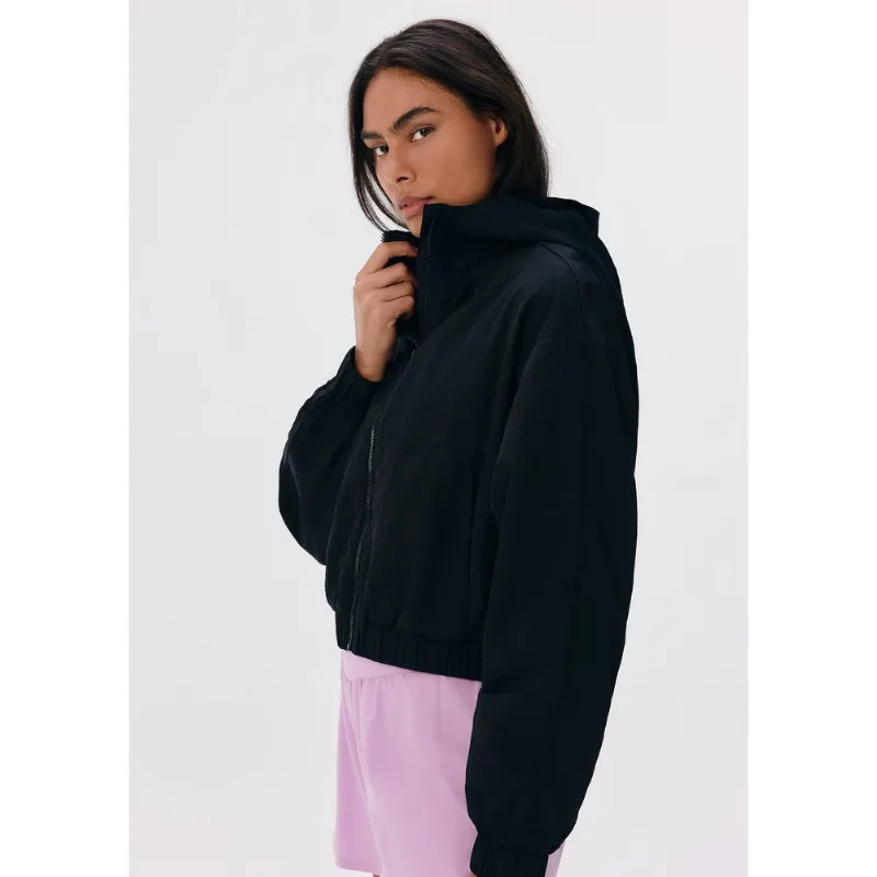 Jaqueta Esportiva Feminina Cropped Secagem Rápida - Preto G