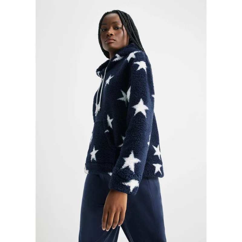 Pijama Longo Feminino Com Blusão - Azul P