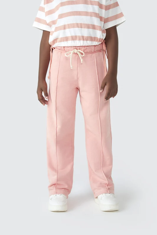 Calça Wide Leg Moletom com Bolso Rosa Hering Infantil - Feminina 08 / Menina