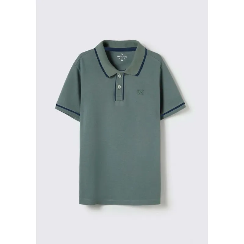 Camisa Polo Básica Infantil Menino De Algodão Com Bordado Hering Kids - Verde 012
