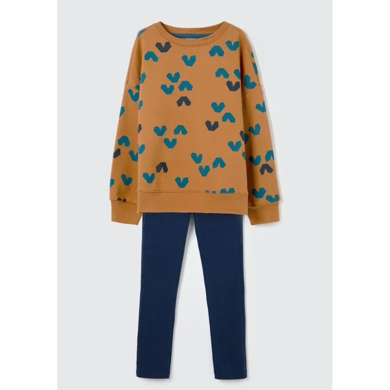 Conjunto Longo Infantil Menina Estampado - Marrom 012
