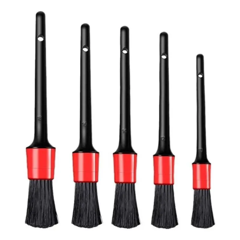 10x Kit 5 Pincel Para Lavação Detalhamento Automotivos Moto