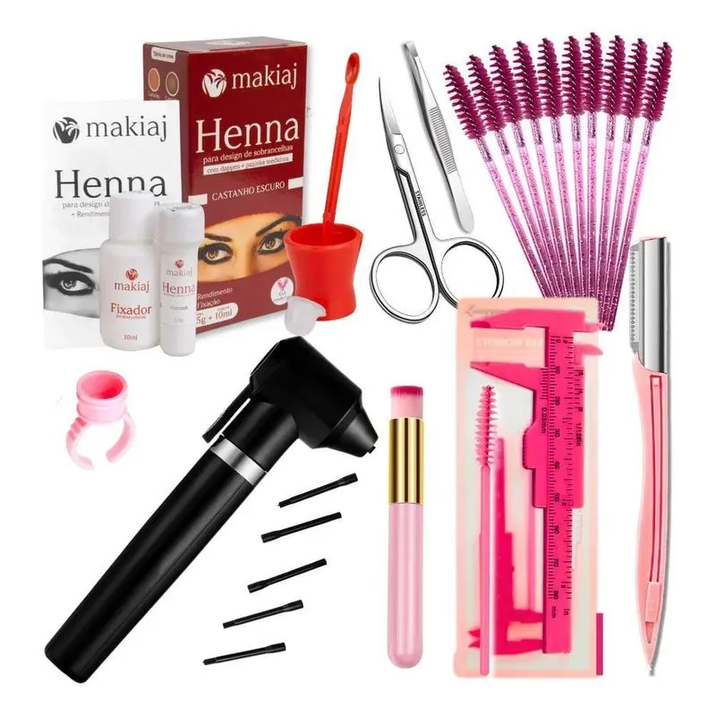 3x Kit Designer De Sobrancelhas Quite Hena Material Completo