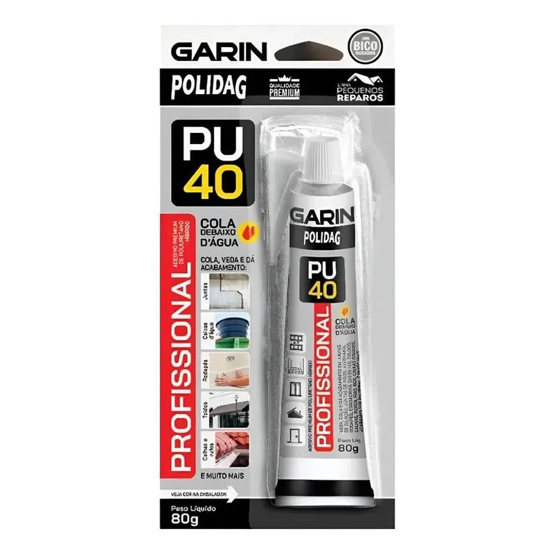 Cola Pu 40 Poliuretano Adesivo Selante Profissional 80gr
