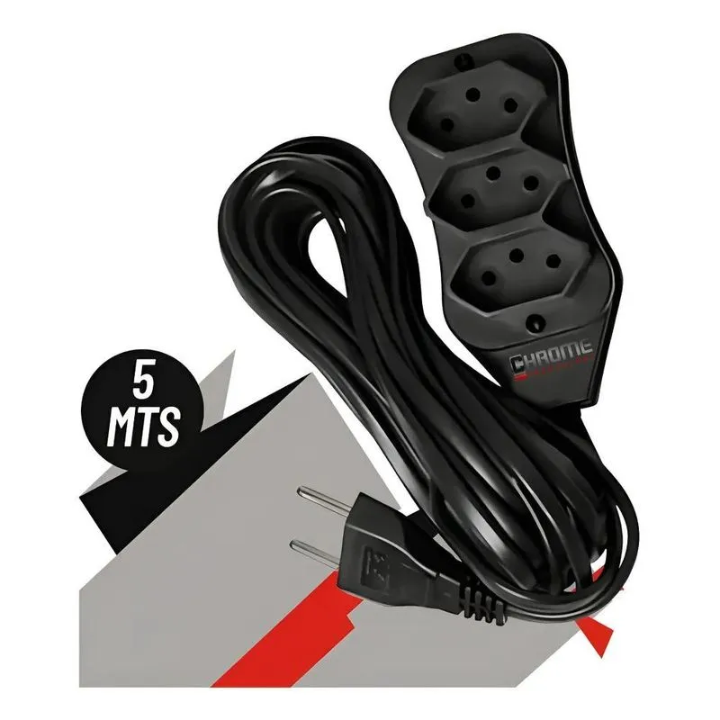 Extensao Eletrica 5 Metros Fio Elétrico 3 Saidas Para Tomada