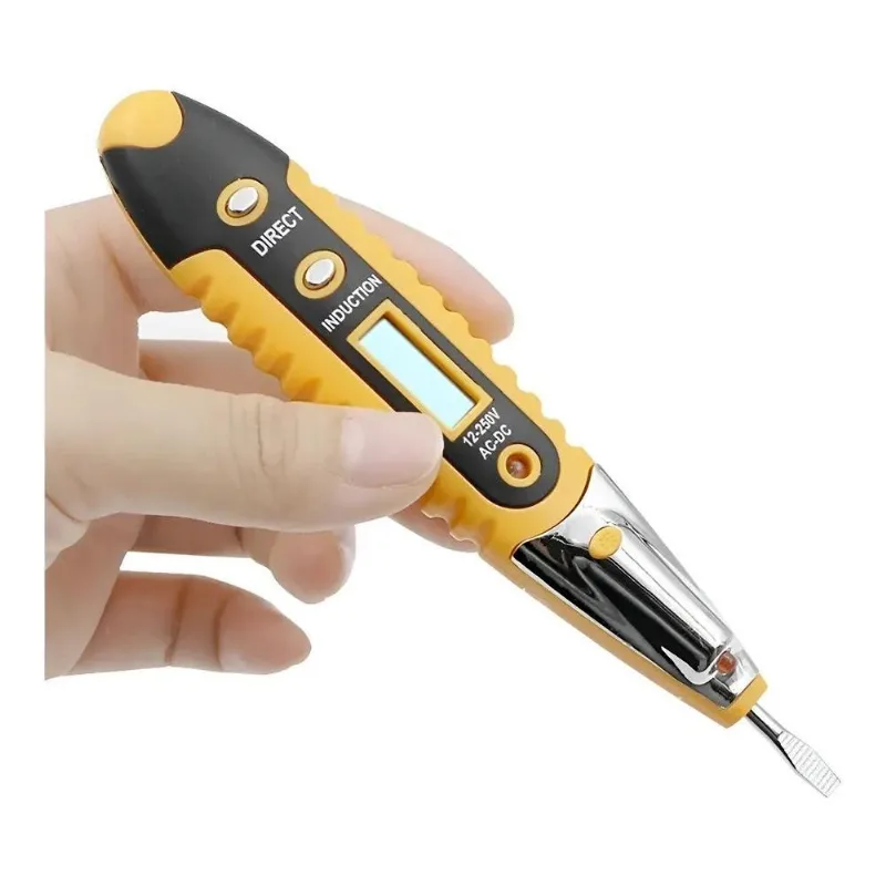 Caneta Teste Chave Digital Eletricista Com Lanterna 12-250v