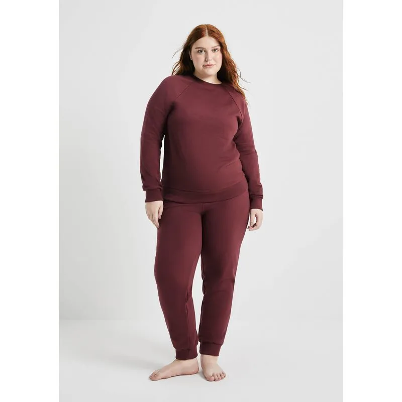 Pijama Longo Feminino Em Moletinho Peluciado - Vinho XG