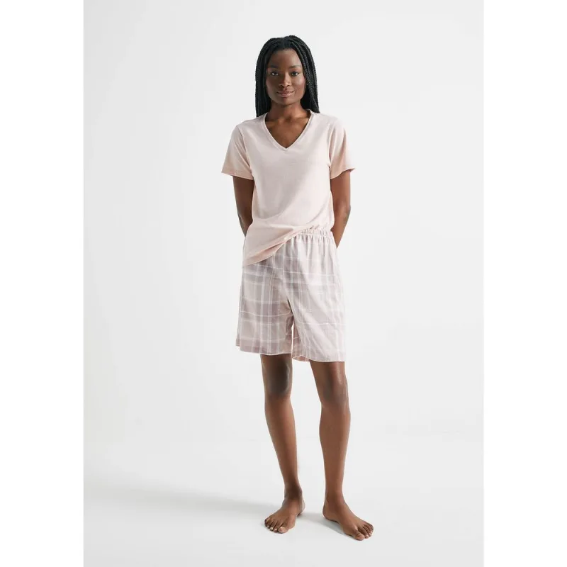Pijama Curto Feminino Amplo Decote V - Rosa M