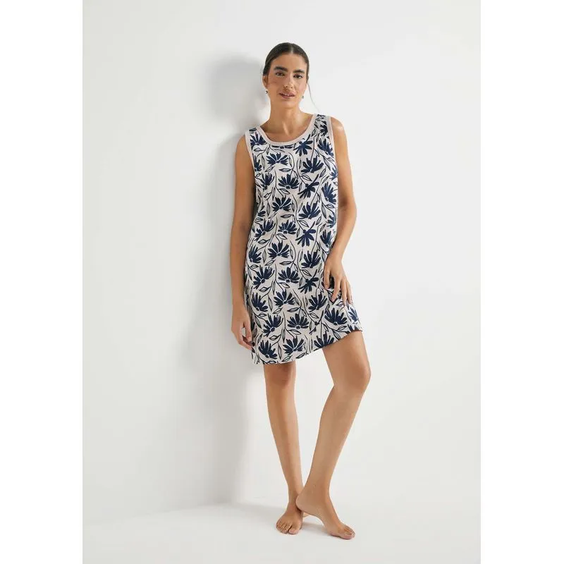 Camisola Estampada Em Malha Flamê - Azul G