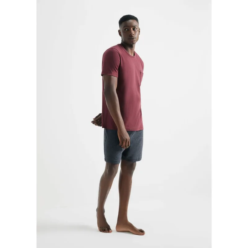 Pijama Curto Masculino Com Bolso - Vinho XG