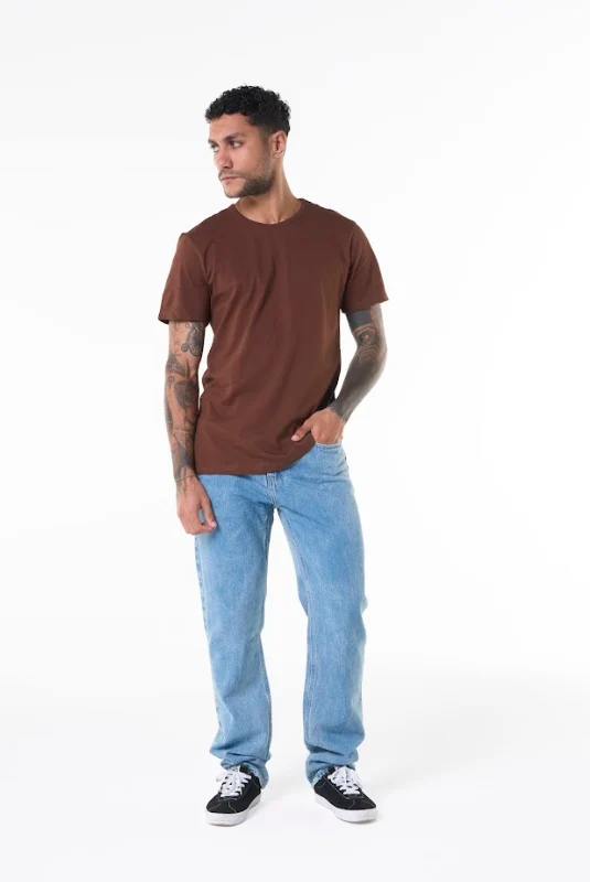 Camiseta Básica Hering Slim Masculina - Marrom P