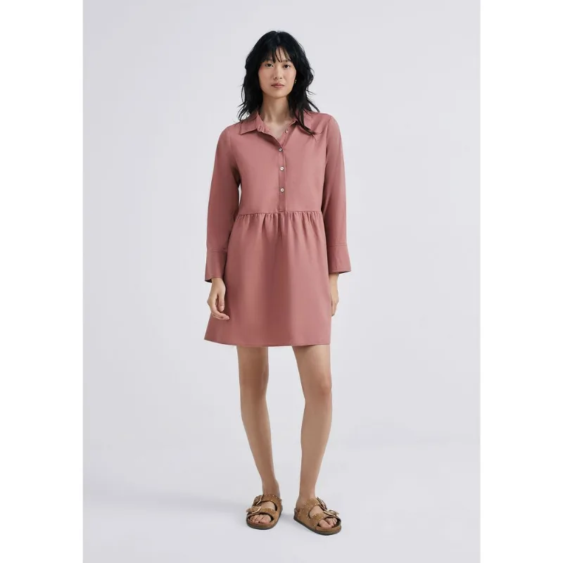 Vestido Curto Com Linho - Marsala XG