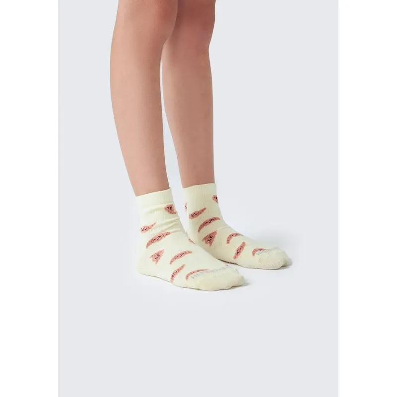 Kit Com 3 Meias Infantil Unissex Cano Médio Estampadas - Off white XG