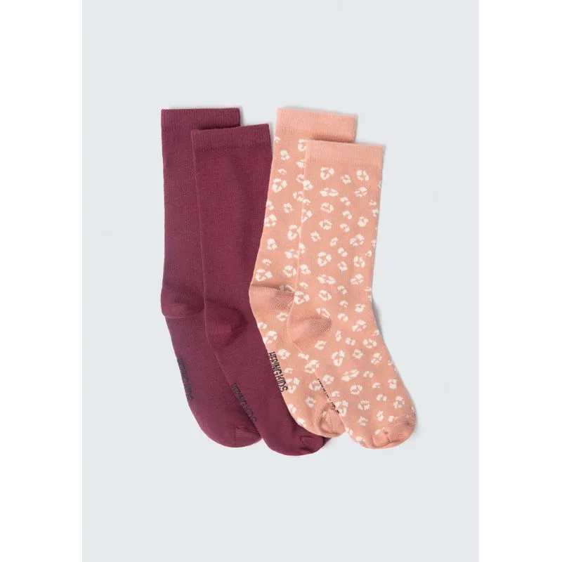 kit Com 2 Meias Infantil Menina Cano Alto - Roxo M