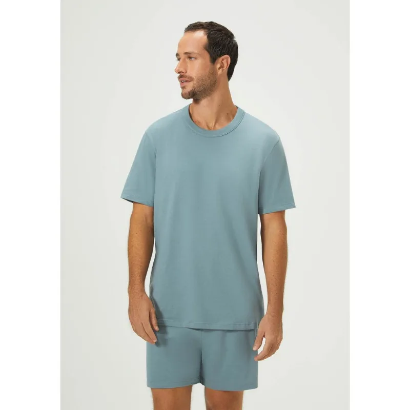 Pijama Curto Masculino Presenteável + Saquinho - Azul P