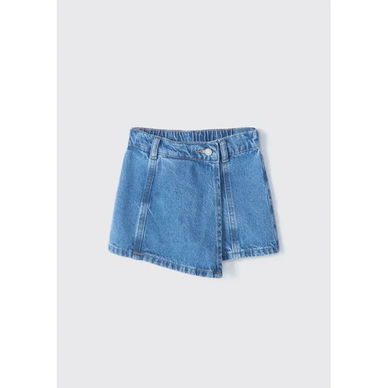 Shorts Saia Jeans Infantil Menina Toddler - Azul 004