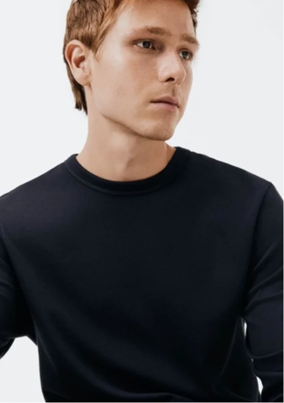 Camiseta Hering Masculina Manga Longa Em Algodão Peruano - Preto M