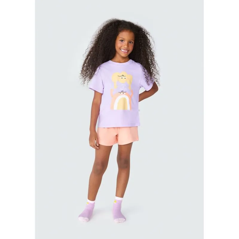 Pijama Infantil Menina Curto Com Estampa - Roxo 012