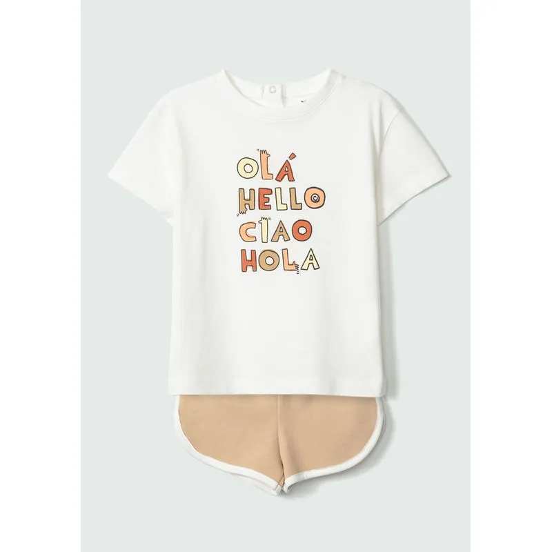 Conjunto Curto Infantil Menino Toddler - Off white 002