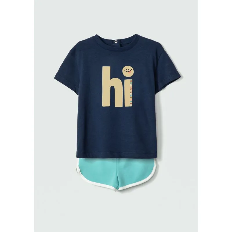 Conjunto Curto Infantil Menino Toddler - Azul 004