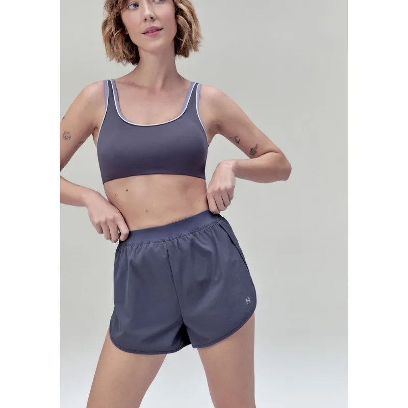 Shorts Esportivo Feminino Runner Texturizado - Roxo XG
