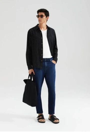 Calça Jeans Hering Básica Slim Masculina - Azul 48