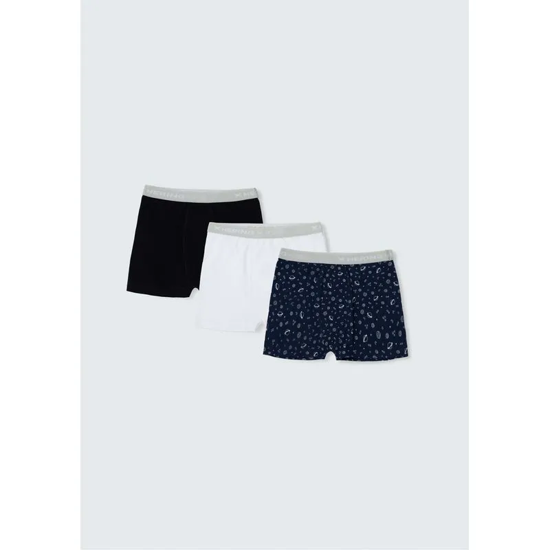 Kit Com 3 Cuecas Infantil Boxer - Multicolorido 004
