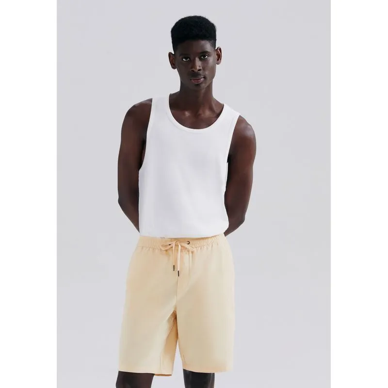 Bermuda Básica Masculina Reta Em Sarja - Amarelo XG
