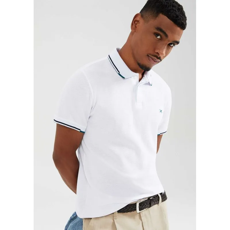 Camisa Polo Masculina Manga Curta Com Bordado - Branco G