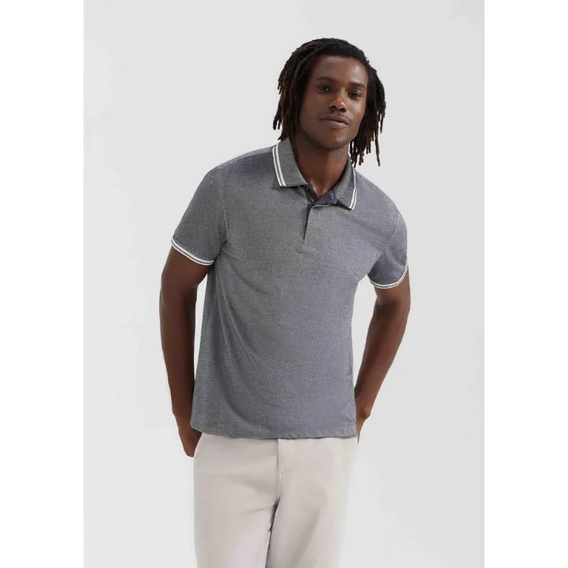 Camisa Polo Masculina Manga Curta Em Piquet - Preto XXG