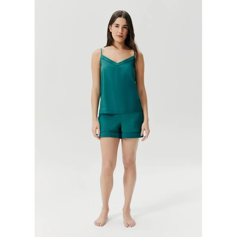 Pijama Curto Feminino Com Renda - Verde G